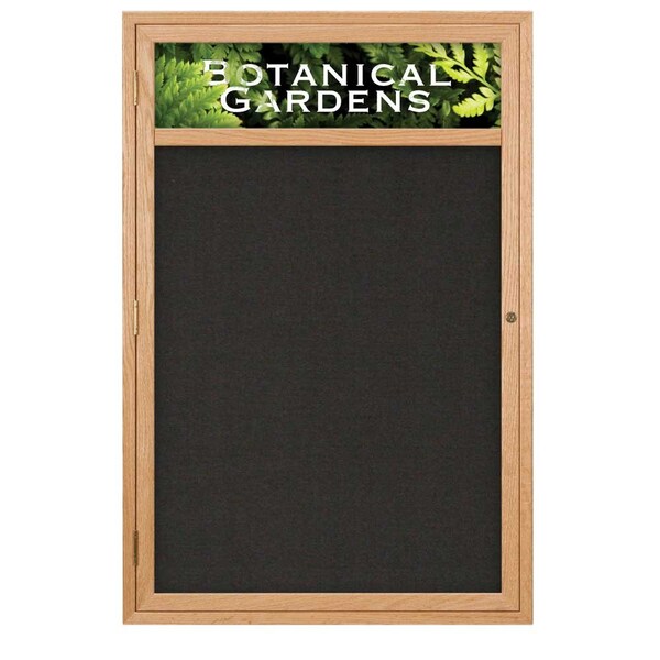 Sliding Glass Door Radius Letterboard, 96"x48", Satin/Grey